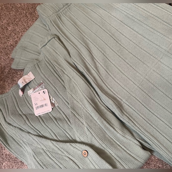 Free People Dana April Mist Womens Top Pant Set Ribbed Midweight Sleeveless - Picture 4 of 6